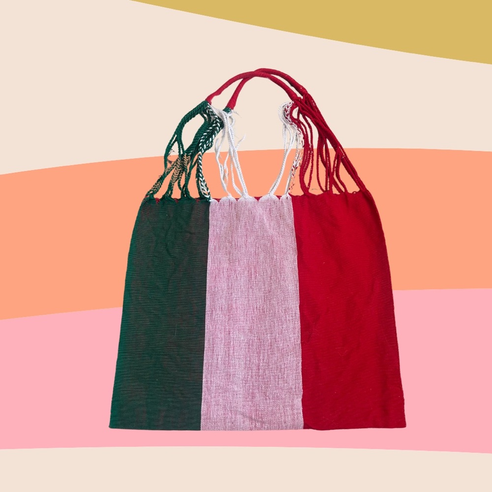 Handwoven Mexican Flag Tote Bag From Mexico 🇲🇽
